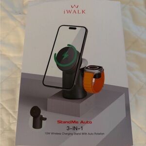 iWalk 3 in 1 15W Wireless Charging Stand with Auto Rotation for Apple Devices